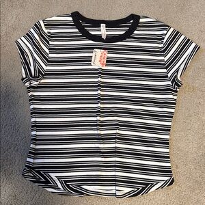 Free people movement Black and White Striped Women's Top